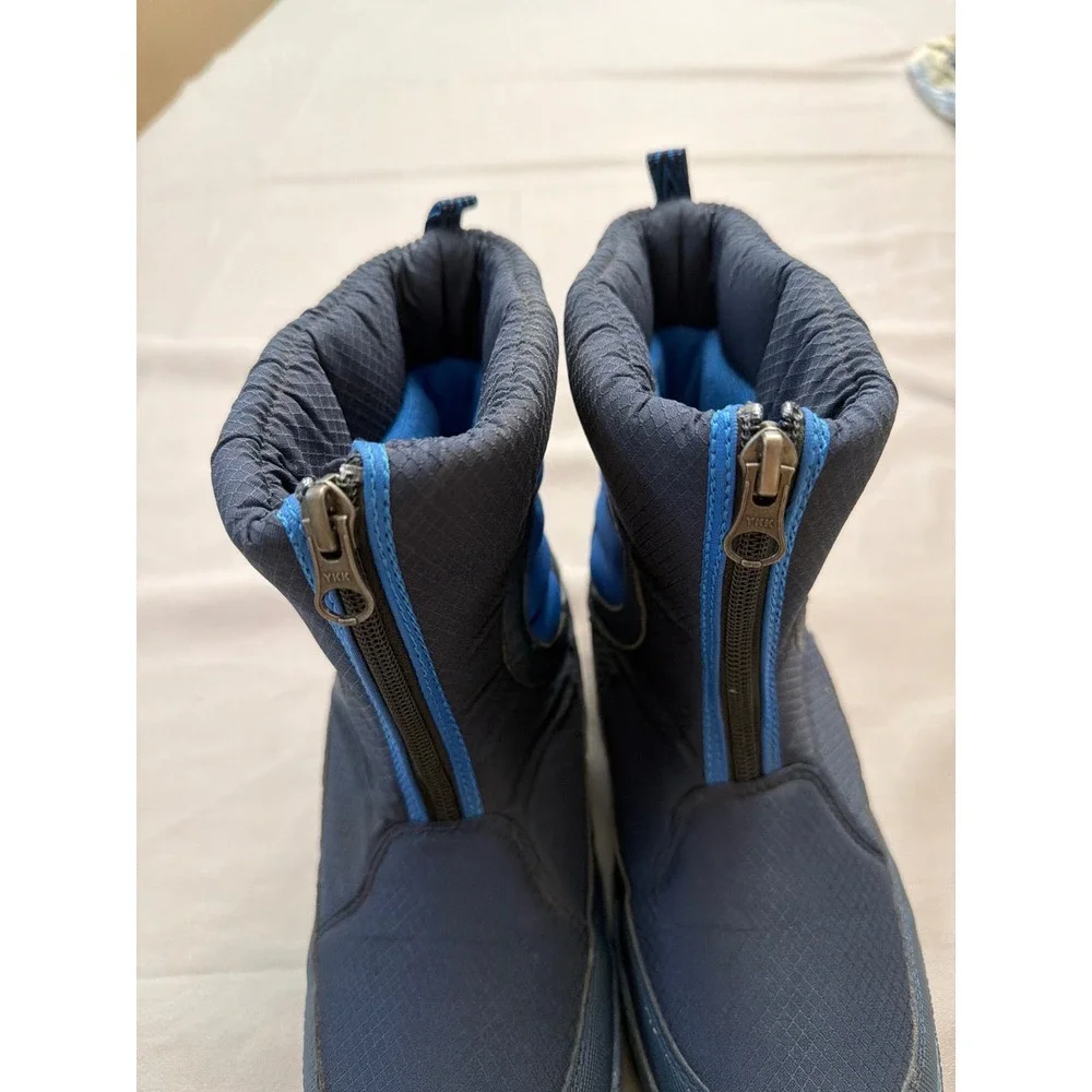 UOVO Boys Navy Blue Winter Snow Boots Front Zip Fleece Lined S161031Z1F Size 4.5